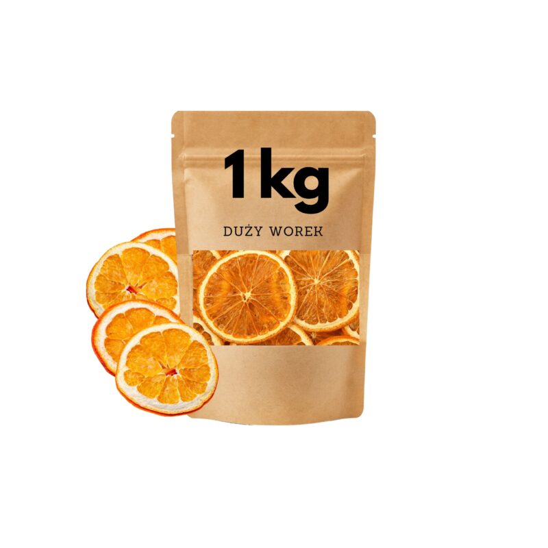 Pomarańcza w dużym opakowaniu foliowym 1 kg. Idealna dla dużych projektów DIY czy to stroiki czy mydełka glicerynowe.