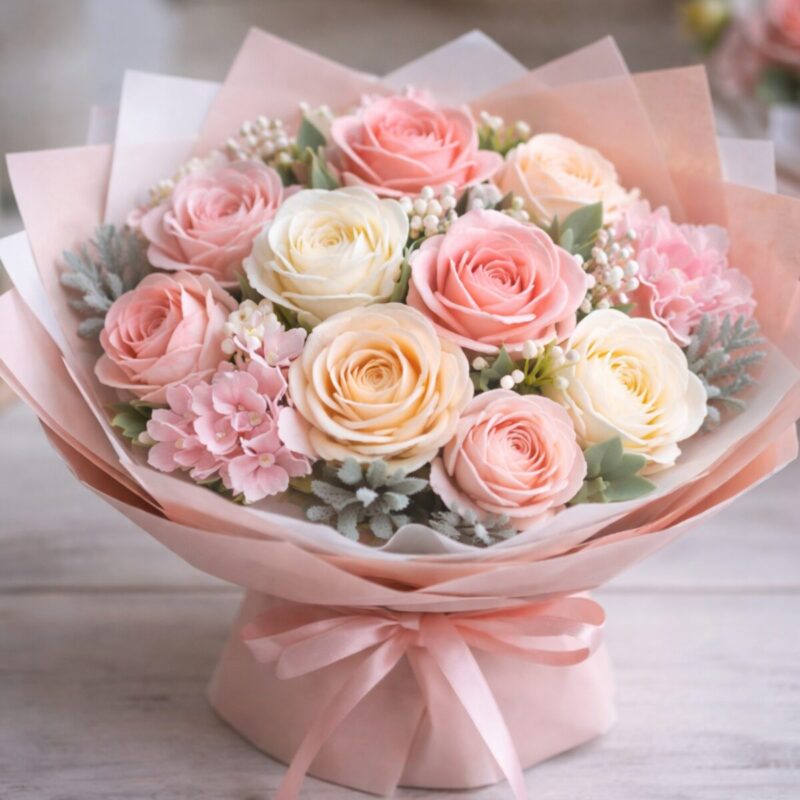 Przykładowy bukiet kwiatowy z bazy mydlanej PRO