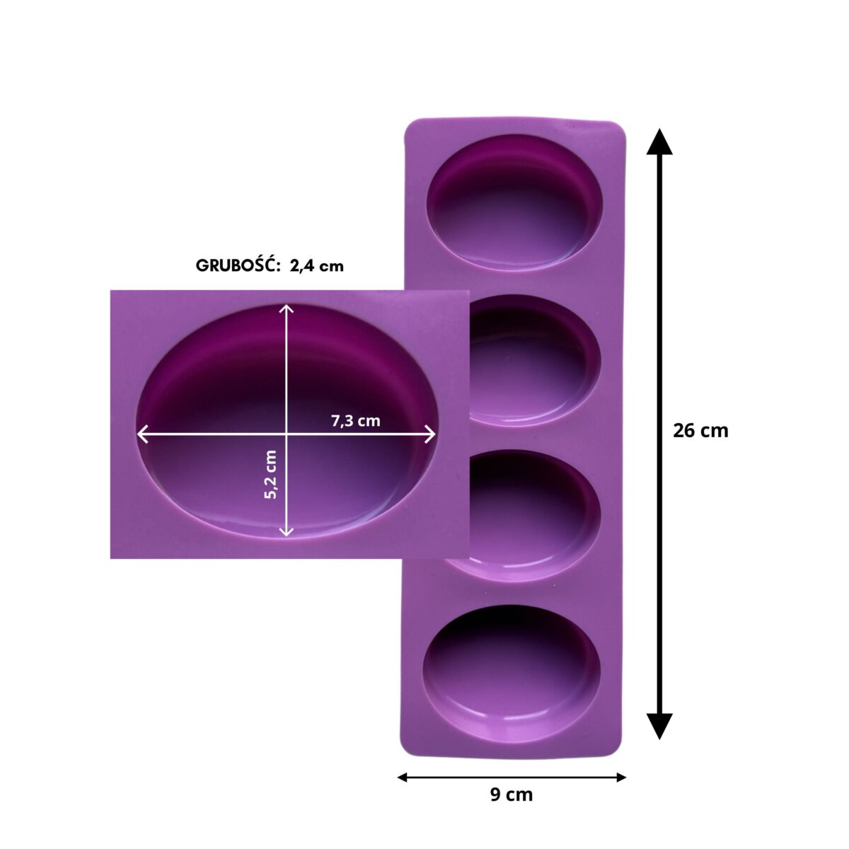 Foremka silikonowa owal 26 x 9 cm - obrazek 2