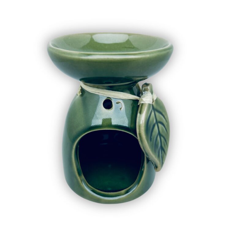 kominek zapachowy z listkiem idealni do każdego wnętrza kolor zielony duży