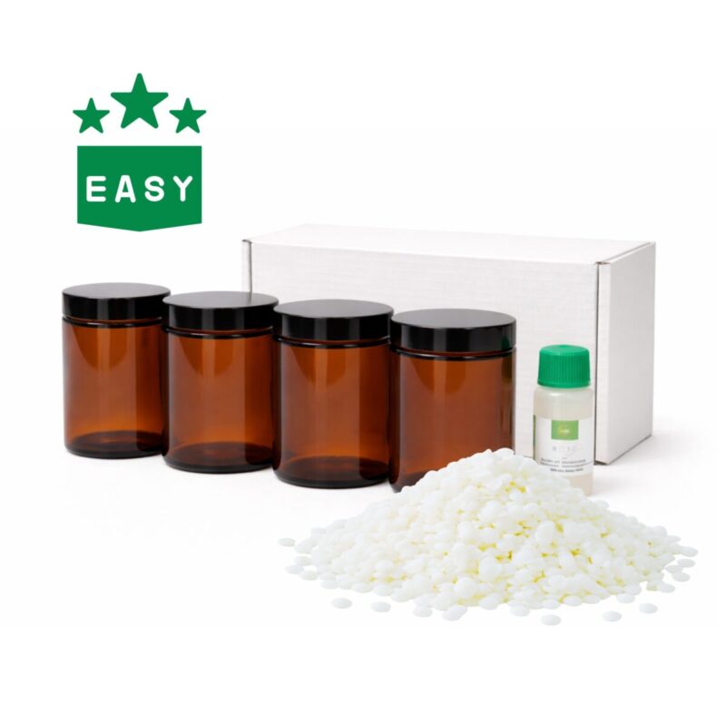 kompletny zestaw do wykonania świec sojowych w opakowaniu 180ml