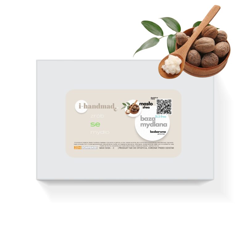 baza mydlana naturalna biała z dodatkiem masła Shea w opakowaniu kartonowym 10kg