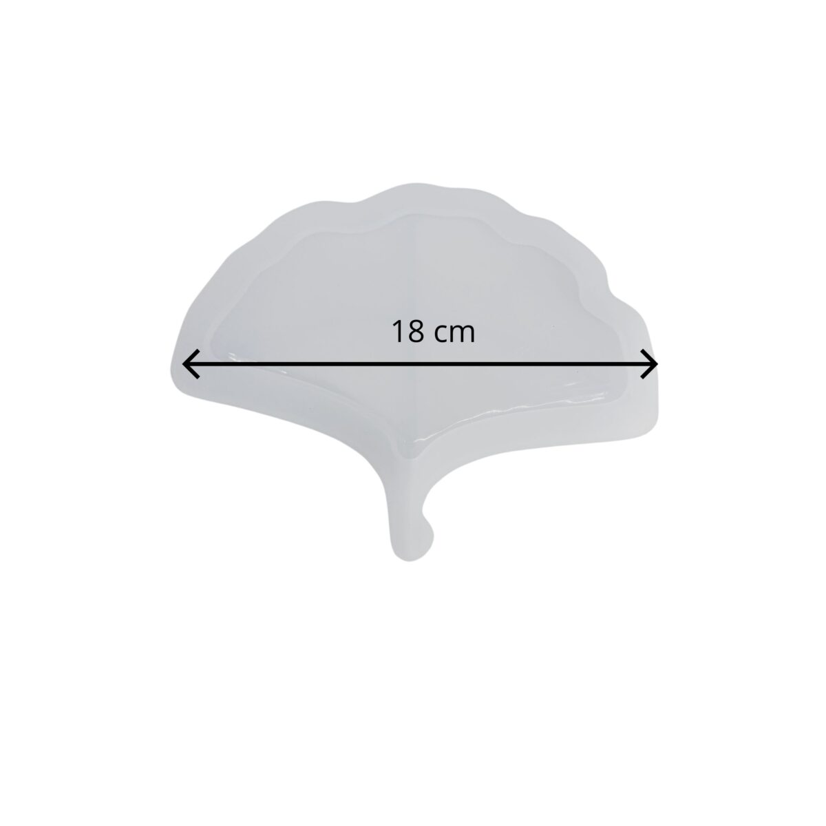 Forma silikonowa w kształcie liścia miłorzębu o szerokości 18 cm idealna do wykonywania odlewów gipsowych