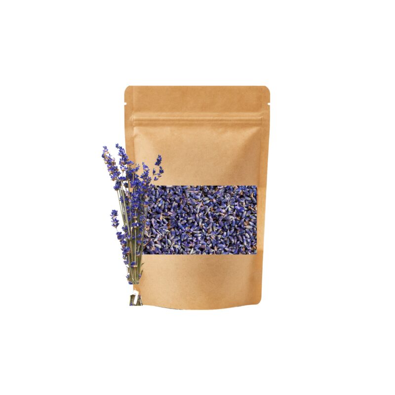suszony płatki lawendy. Zapakowane w dcouypak. Najczęściej wybierane płatki poza Róża do zdobienia mydeł glicerynowych idealnie komponują się z olejkiem lawendowym