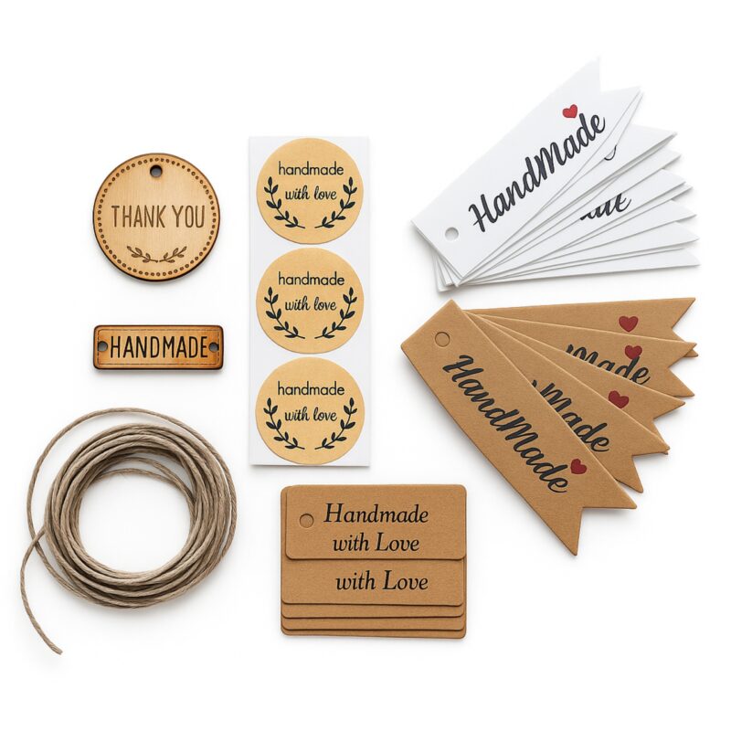 zestaw zawieszek do zdobienia prezentów lub produktów handmade