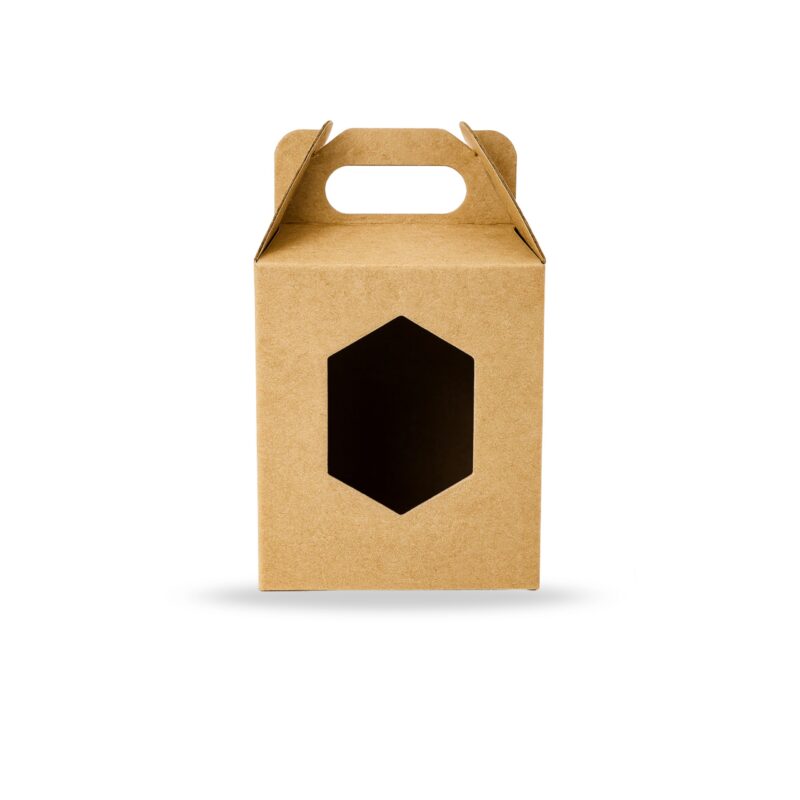 pudełko kratowe z okienkiem i uchwytem na świece zapachową handmade