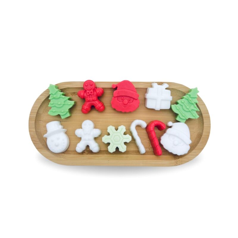 Foremka silikonowa do bazy mydlanej wosku sojowego oraz gipsu polimerowego motyw mikołajkowy