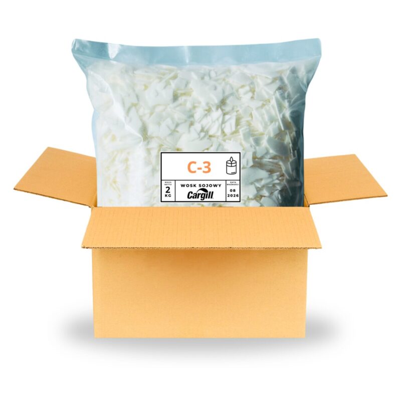Wosk sojowy do świec zalewanych w naczyniach C3 Cargill płatki pojemność 2 kg