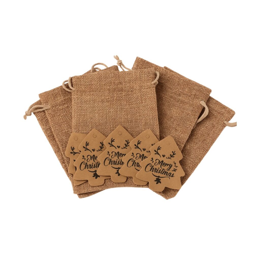 Małe zgrabne woreczki jutowe na świeczki tealight