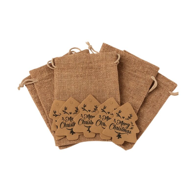 Małe zgrabne woreczki jutowe na świeczki tealight