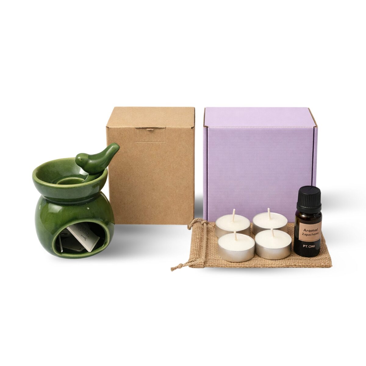 kominek do olejków zapachowych mały zielony idealny na prezent