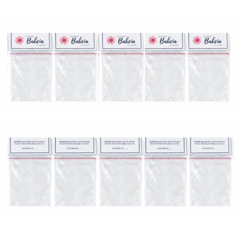 Woreczki do pakowania np mydełek bazy glicerynowej z nadrukiem dla babci