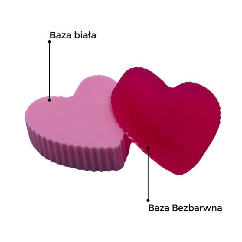 przykład barwnika rosę różanego w bazie białej i przezroczystej