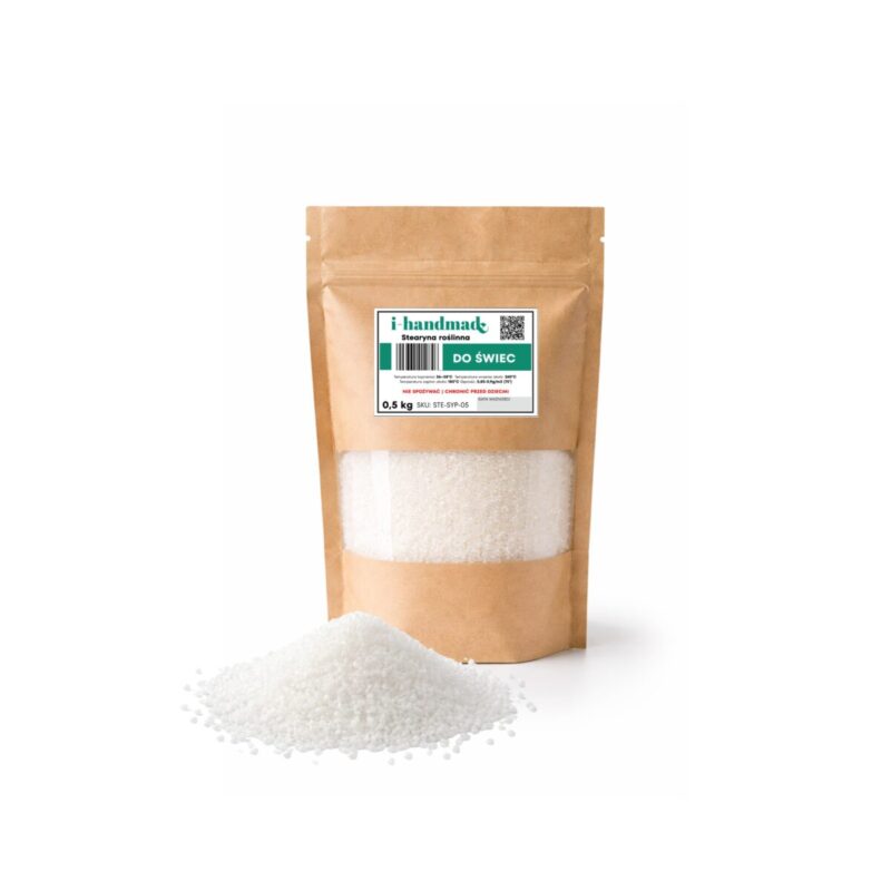 Stearyna roslinna do utwardzania świec sojowych parafinowych opakowanie 0,5 kg