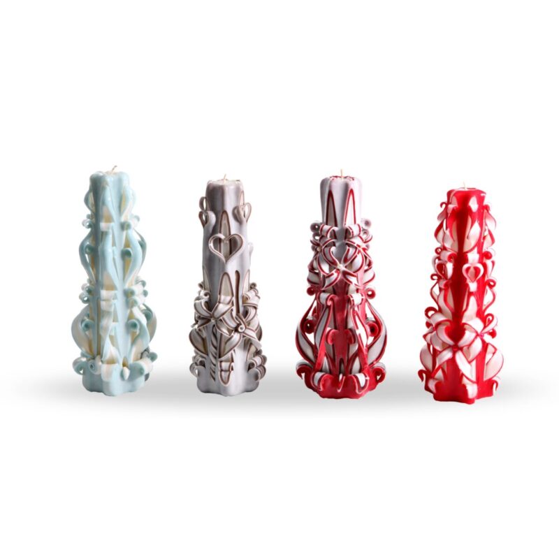 Przykładowe świece dekoracyjne z parafiny