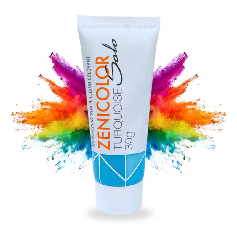 barwnik do mydła i baz mydlanych ZENICOLOR TURQUOISE 30 g (tuba) to profesjonalny, wysoko skoncentrowany barwnik kosmetyczny przeznaczony wyłącznie do barwienia baz mydlanych typu melt & pour.