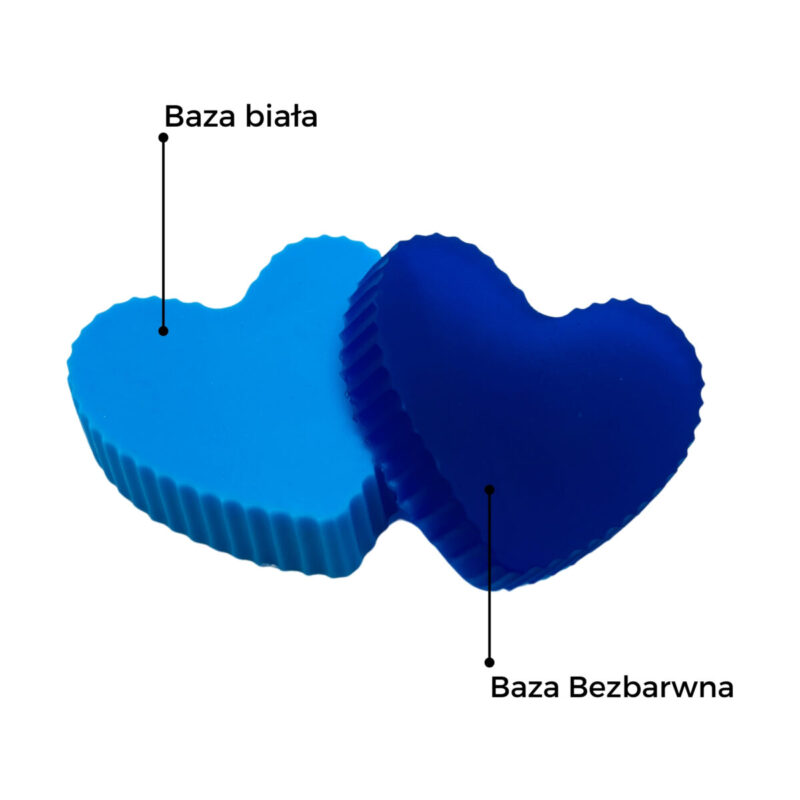 przykład mydła białego i bezbarwnego z barwnikiem blue sky