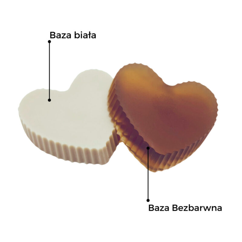 przykład mydełek z barwnikiem caramel 30 g w bazie białej i bezbarwnej