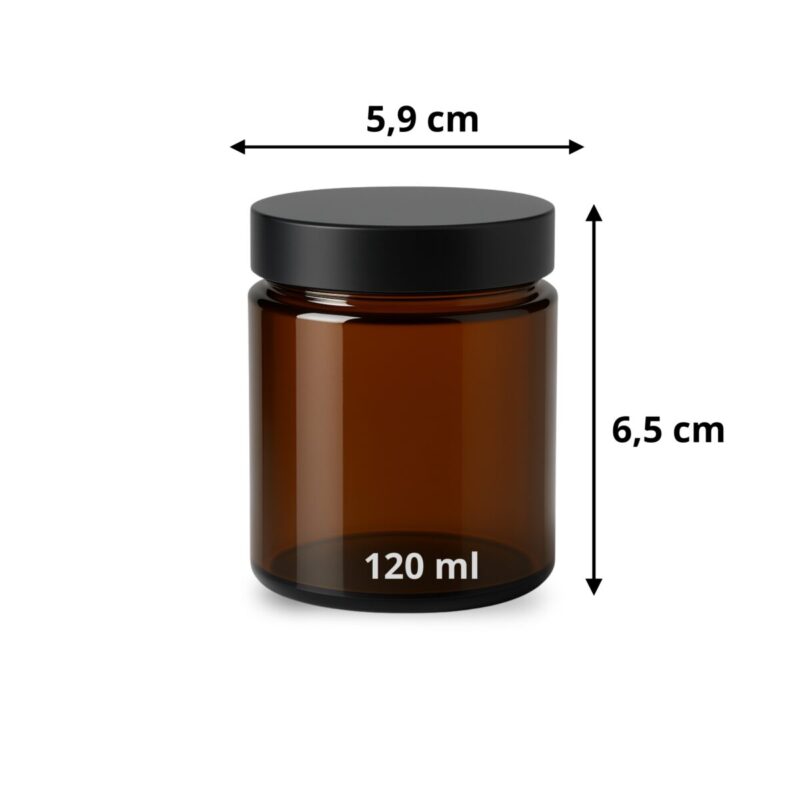 szkło 120 ml bursztynowe do świec i jego dokładnie wymiary