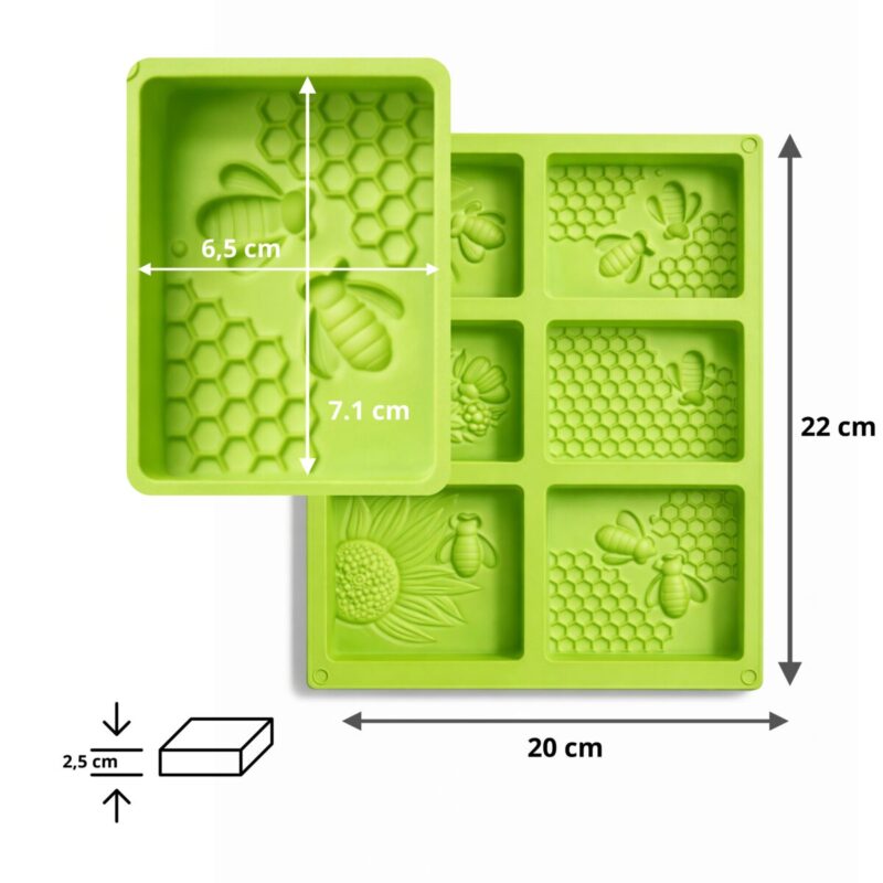 foremka silikonowa z pszczołami. Idealna do bazy mydlanej i robienia mydełek