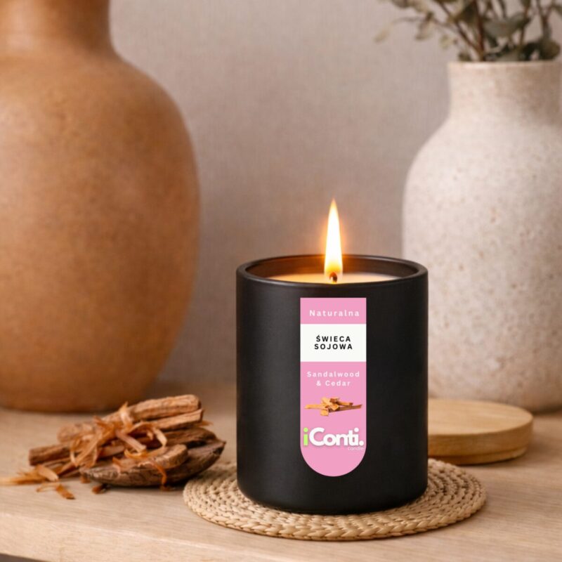 świeca sojowa zapachowa sandalwood end cedar