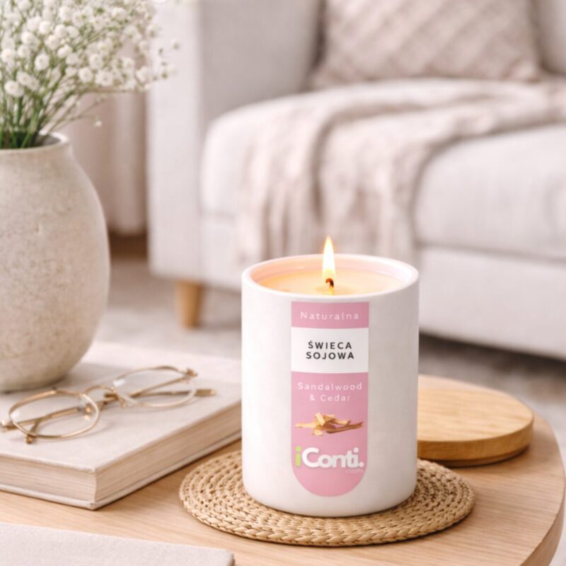 świeca sojowa zapachowa sandalwood end cedar