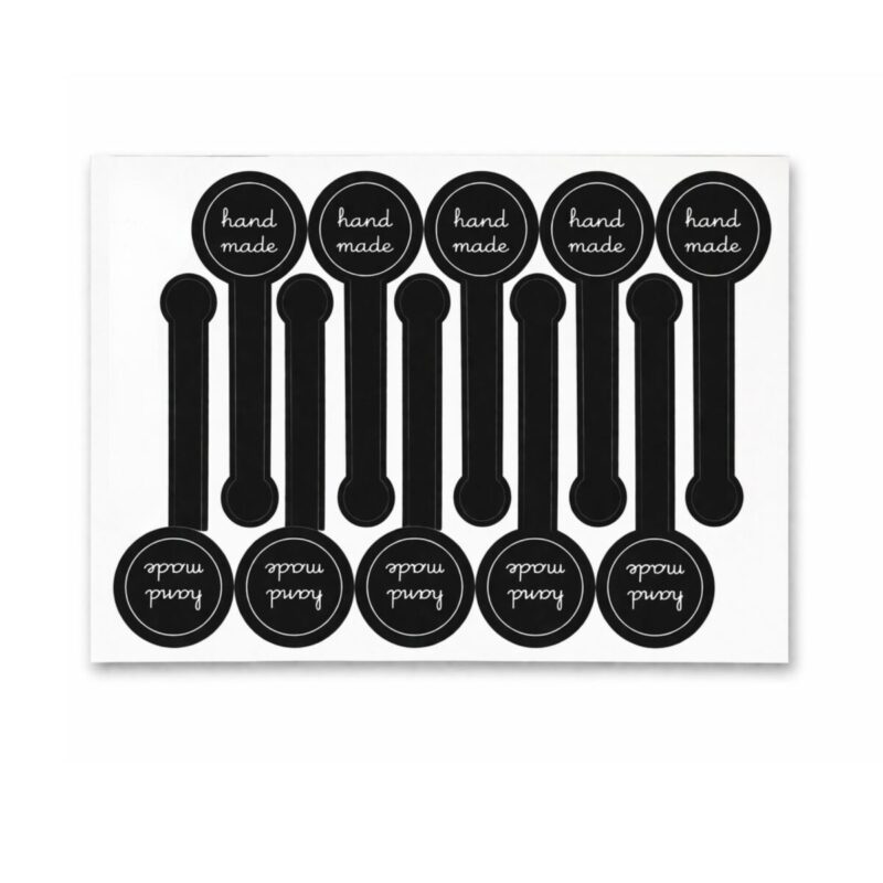 Naklejki Hand Made czarne  – etykiety do ozdabiania produktów