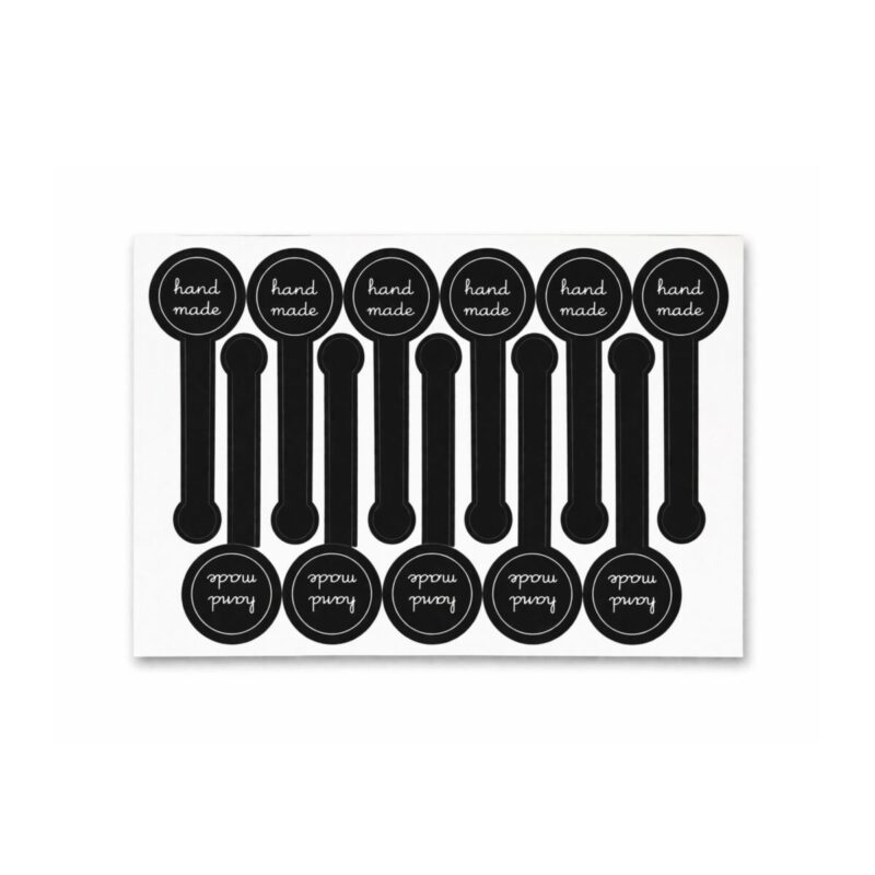 Naklejki Hand Made czarne  – etykiety do ozdabiania produktów
