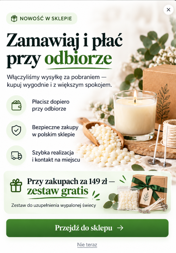 Platnosc za pobraniem i zestaw gratis od 149 zl